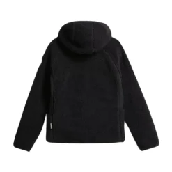 Yupik Schwarzer Fleece-Kapuzenpullover mit Reißverschluss