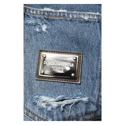 Zerfetzte Logo-Plakette Denim Jeans