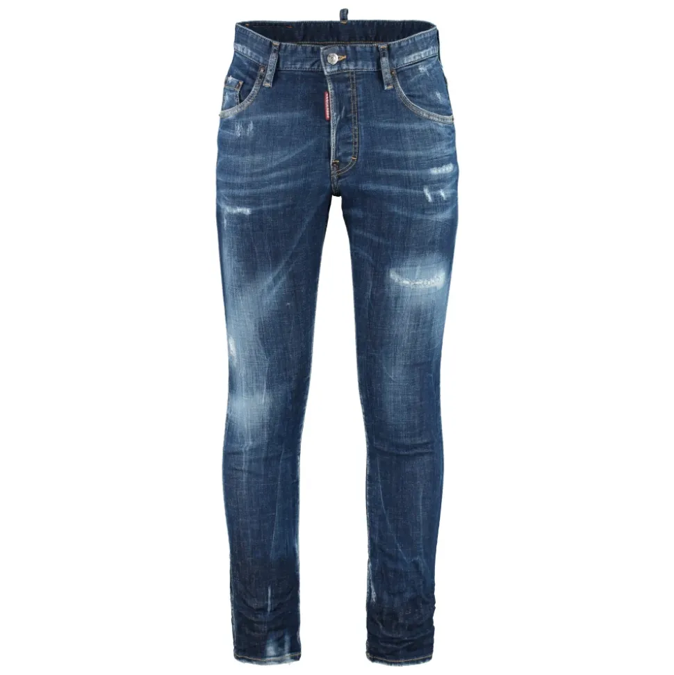 Zerrissene 5-Pocket Jeans mit Metall-Details