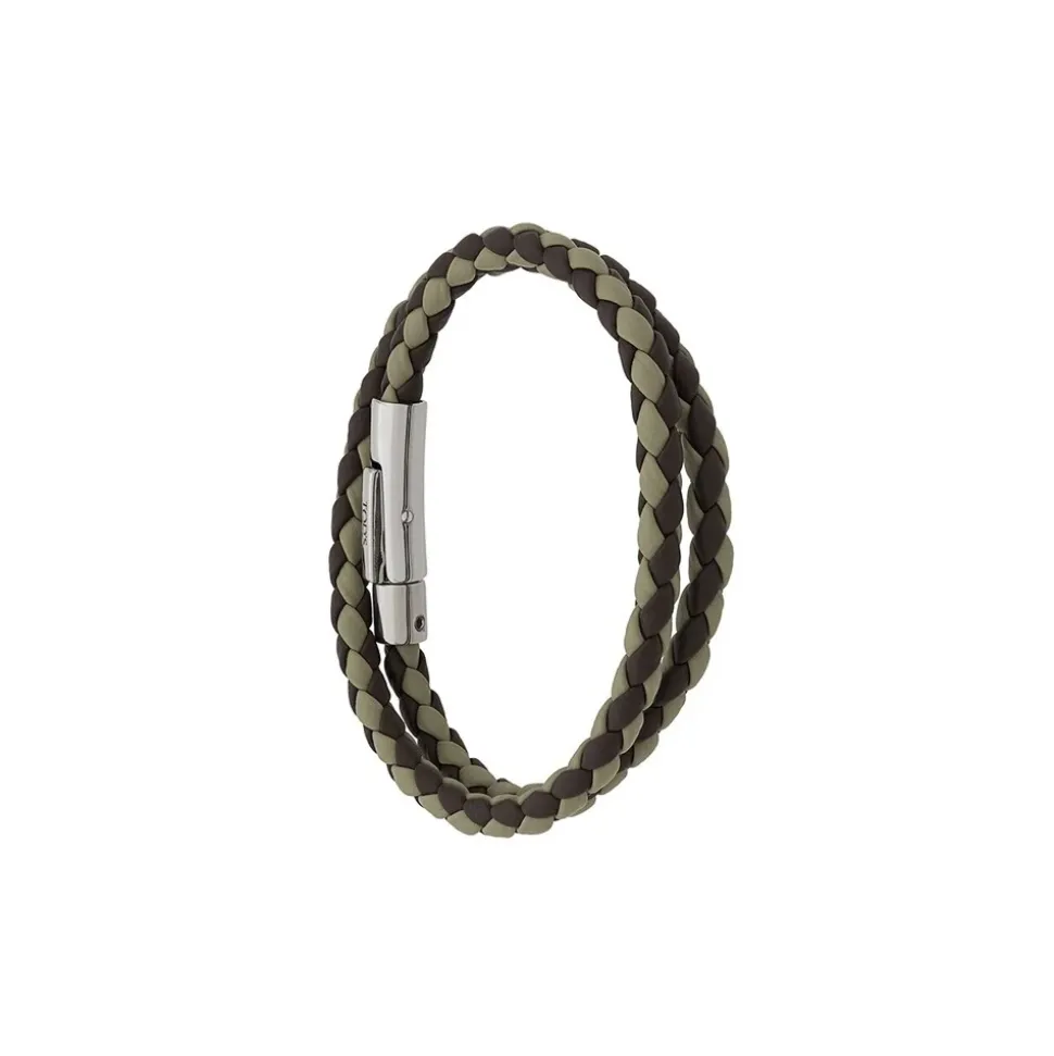 Zweifarbener Geflochtener Wickelarmband
