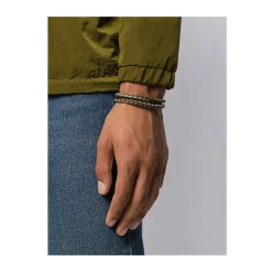 Zweifarbener Geflochtener Wickelarmband