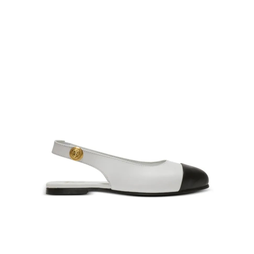 Zweifarbige Ballerinas aus Leder