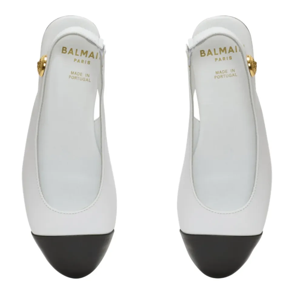 Zweifarbige Ballerinas aus Leder