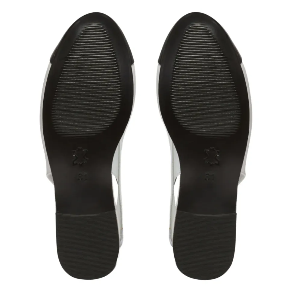 Zweifarbige Ballerinas aus Leder